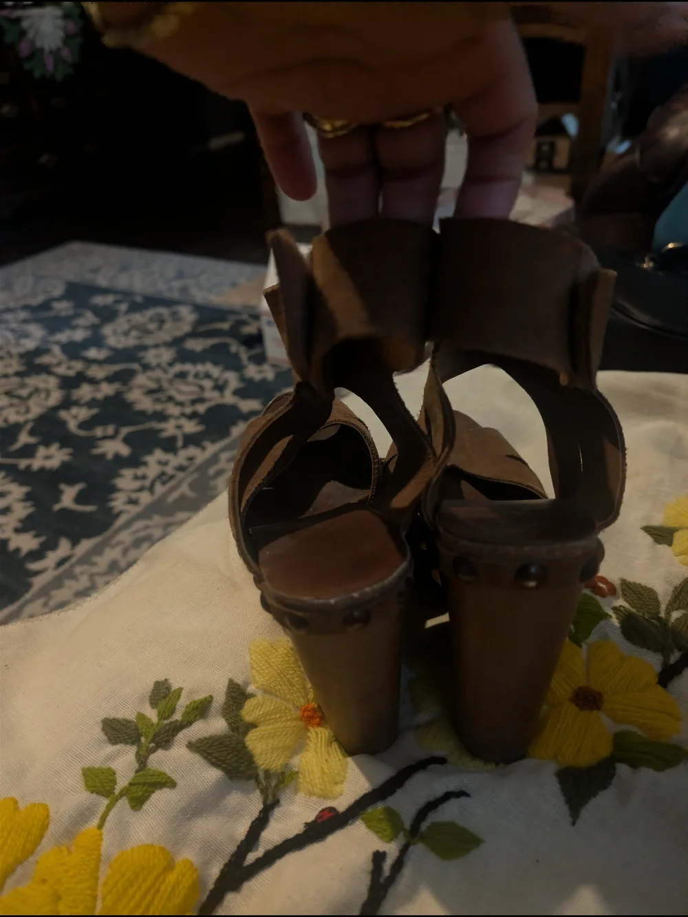 Pedro García Women's Brown Suede Platform Sandals